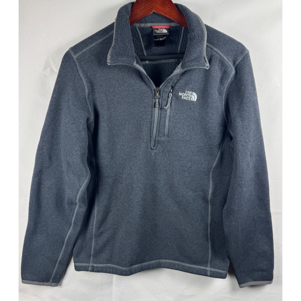 The North Face Gordon Lyons Mens Gray Heather Quarter Zip Fleece Pullover Medium